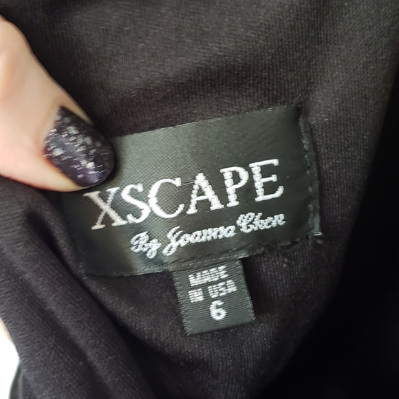 Vintage Style Midi Scalloped Lace Cap Sleeve Dress Xscape by Joanna Chen size 6 - Picture 8 of 9